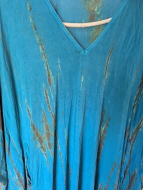 Women’s Teal V-Neck Flowing Kaftan Dress